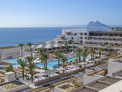 Swimming Pool with views to Gibraltar  Fairmont La Hacienda Hotel ,  La Alcaidesa,  Andalucia. Spain