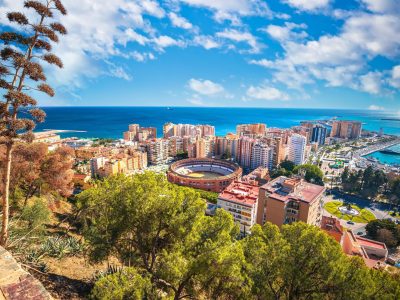 Malaga,Panoramic,Aerial,View,From,The,Hill,,Andalusia,Region,Of